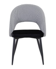 Silla CLEO, metal, tapizado pata de gallo con negro