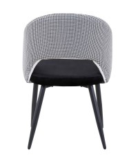 Silla CLEO, metal, tapizado pata de gallo con negro