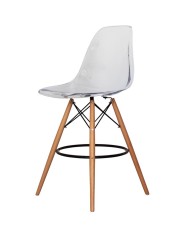 Taburete STAR, madera, carcasa transparente