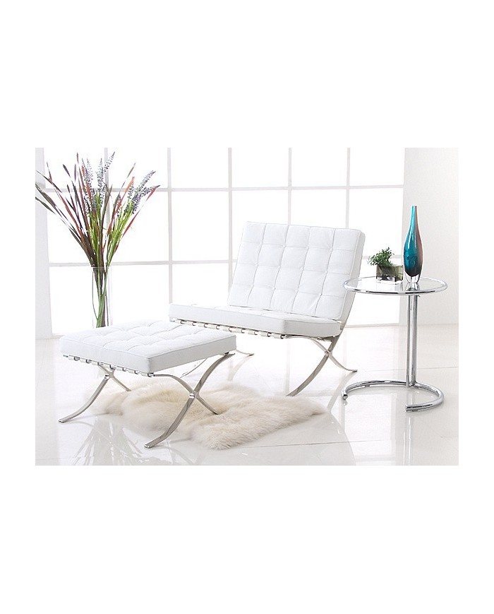 Mesa EG NEW, regulable, acero inoxidable y cristal, 50 cms de diámetro