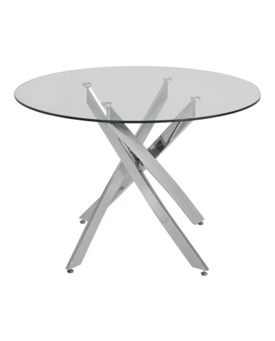 Mesa CHANTAL 100, cromada, cristal, 100 cms diámetro
