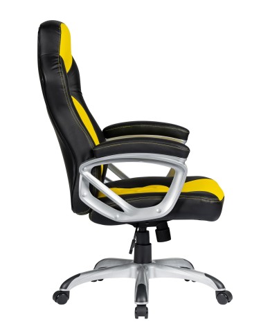 Sillón de oficina PORTIMAO, racing, similpiel amarilla y negra