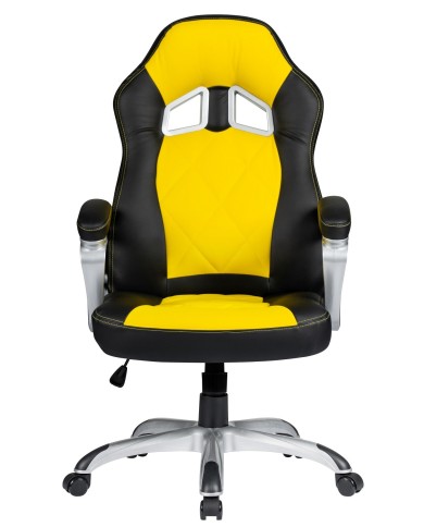 Sillón de oficina PORTIMAO, racing, similpiel amarilla y negra