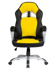 Sillón de oficina PORTIMAO, racing, similpiel amarilla y negra