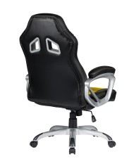 Sillón de oficina PORTIMAO, racing, similpiel amarilla y negra