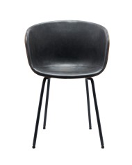 Sillón MISSOURI, metal, similpiel cuero marrón y negro