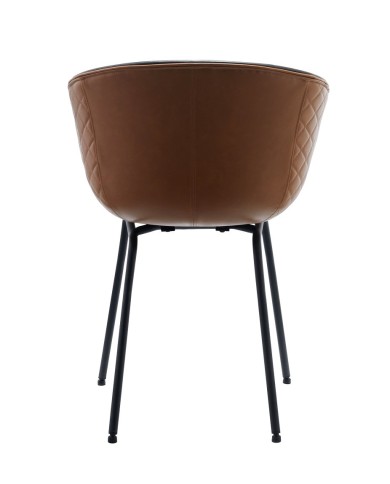 Sillón MISSOURI, metal, similpiel cuero marrón y negro