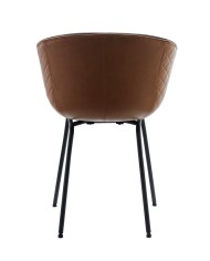 Sillón MISSOURI, metal, similpiel cuero marrón y negro