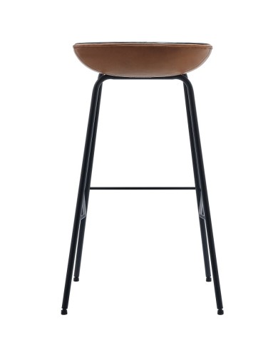 Taburete MISSOURI, metal, similpiel cuero marrón y negro