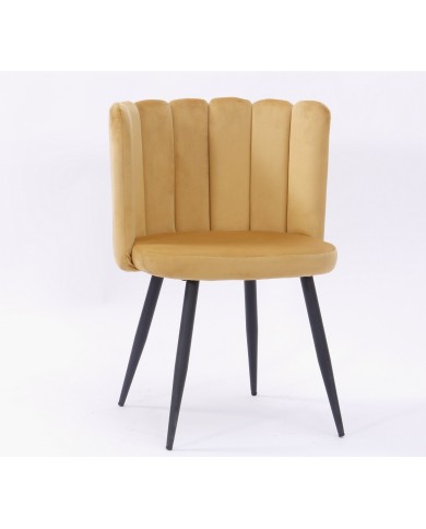 Silla RAMSÉS, metal, tapizado velvet amarillo
