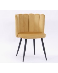 Silla RAMSÉS, metal, tapizado velvet amarillo