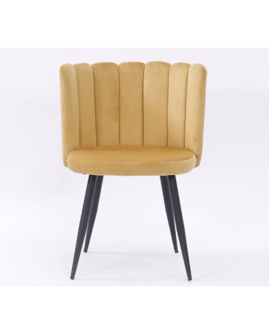 Silla RAMSÉS, metal, tapizado velvet amarillo