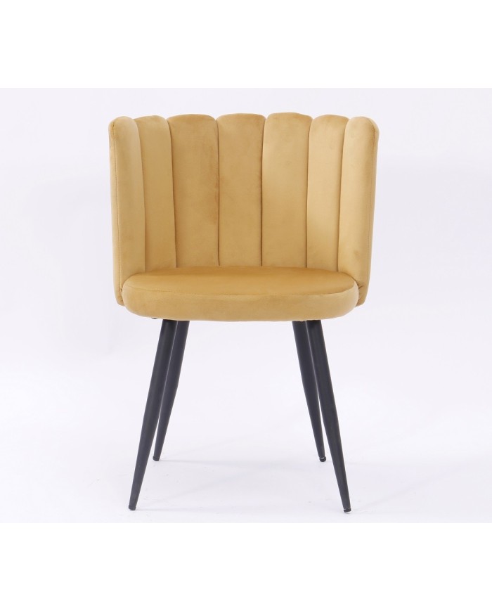 Silla RAMSÉS, metal, tapizado velvet amarillo