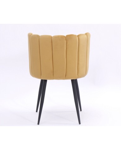 Silla RAMSÉS, metal, tapizado velvet amarillo