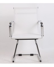 Sillón de oficina MAX NEW, fijo, malla blanca