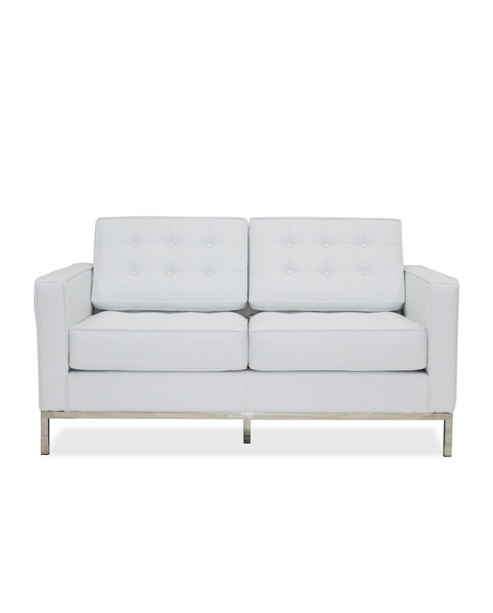 Sofá FLOR (T), 2 plazas, similpiel blanca