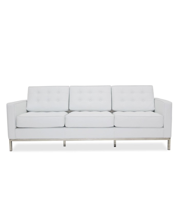 Sofá FLOR (T), 3 plazas, similpiel blanca