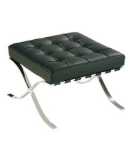 Ottoman BARNA (T), acero inoxidable, piel top negra