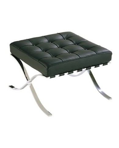 Ottoman BARNA (T), acero inoxidable, similpiel negra