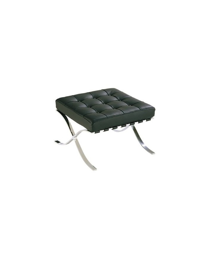 Ottoman BARNA (T), acero inoxidable, similpiel negra