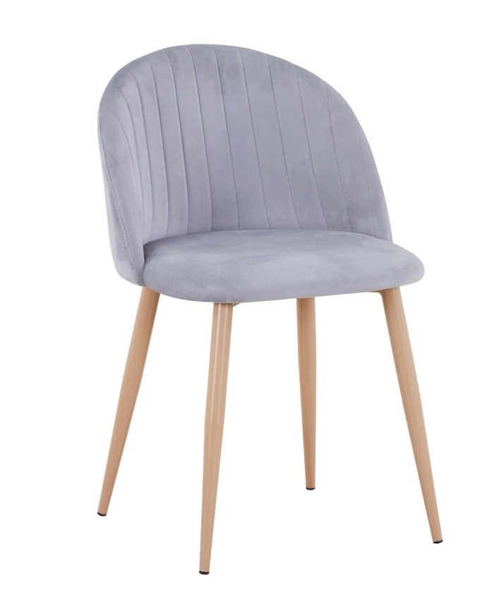 Silla VELVET NEW, patas metálicas, terciopelo gris 19