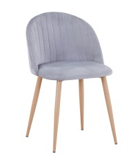 Silla VELVET NEW, patas metálicas, terciopelo gris 19