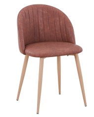 Silla VELVET NEW, patas metálicas, similpiel vintage cuero 3-2