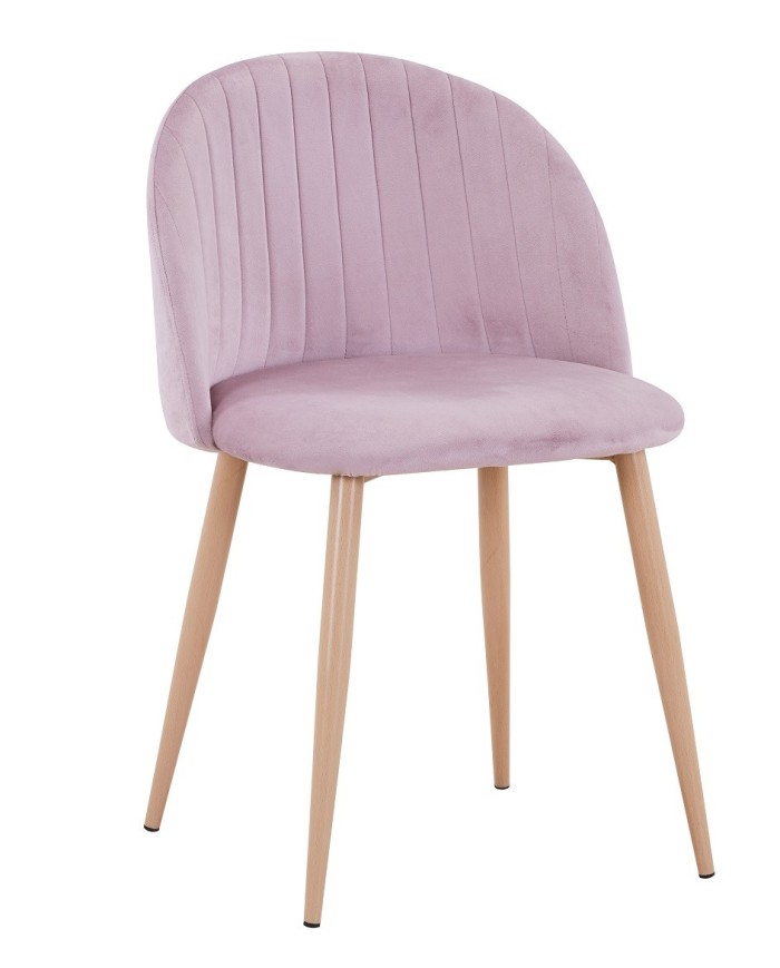 Silla VELVET NEW, patas metálicas, terciopelo rosa 25