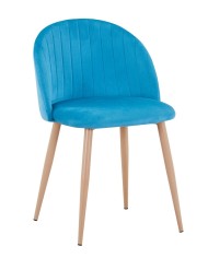 Silla VELVET NEW, patas metálicas, terciopelo turquesa 59