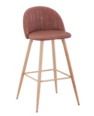 Taburete VELVET NEW, patas metálicas, similpiel vintage cuero 3-2