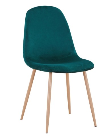 Silla EPOQUE NEW, patas metálicas, terciopelo verde 56
