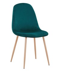 Silla EPOQUE NEW, patas metálicas, terciopelo verde 56