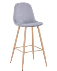 Taburete EPOQUE NEW, patas metálicas, terciopelo gris 19