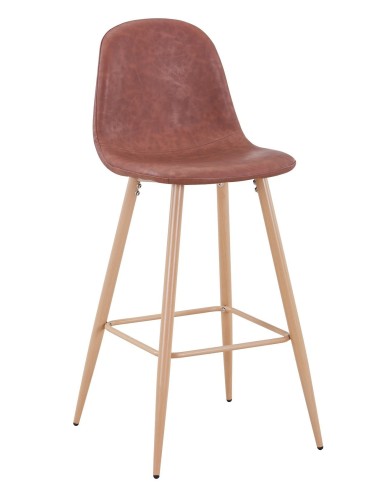 Taburete EPOQUE NEW, patas metálicas, similpiel vintage cuero 3-2