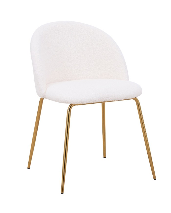Silla TEDDY, patas doradas, tapizado lana