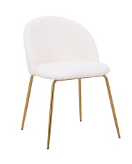 Silla TEDDY, patas doradas, tapizado lana