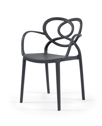 Sillón LOVE, apilable,  polipropileno antracita