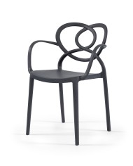 Sillón LOVE, apilable,  polipropileno antracita