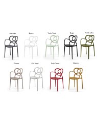 Sillón LOVE, apilable,  polipropileno antracita