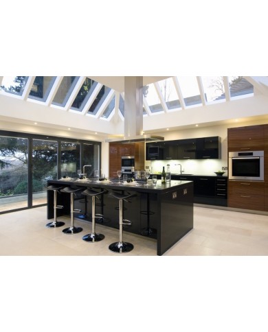 Taburete SAMBA (M), cromado, nappel negro