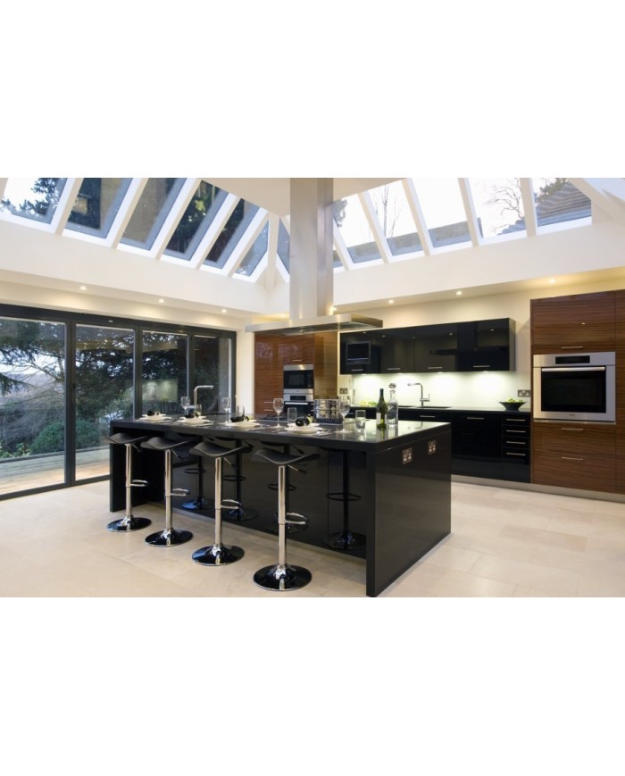 Taburete SAMBA (M), cromado, nappel negro