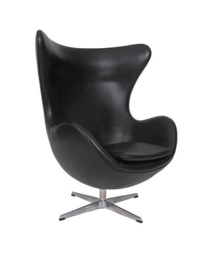 Sillón EG, tapizado similpiel negra