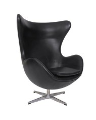 Sillón EG, tapizado similpiel negra