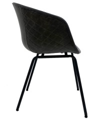 Sillón MISSOURI, metal, similpiel negra