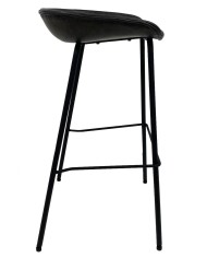 Taburete MISSOURI, metal, similpiel negra