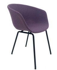 Sillón KIEL, metal, tapizado tejido rosa