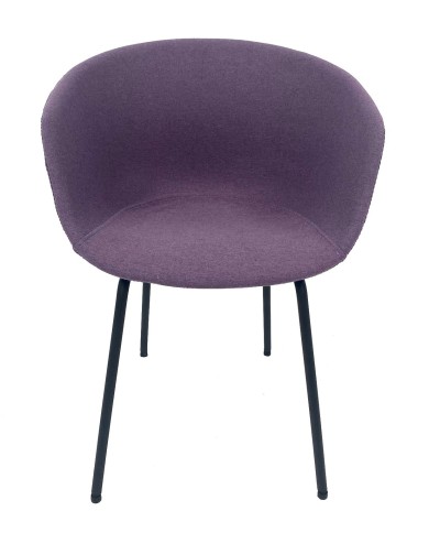 Sillón KIEL, metal, tapizado tejido rosa