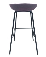 Taburete KIEL, metal, tapizado tejido rosa