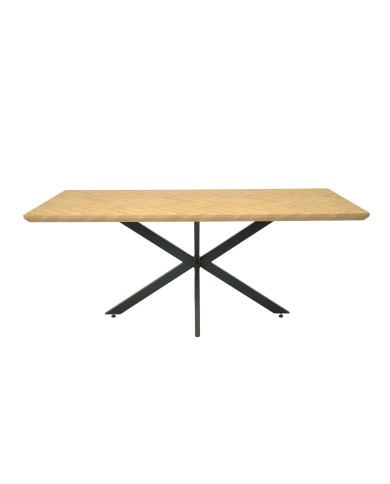 Mesa SORRENTO 180, metal, negro, tapa decor,180 x 90 cms