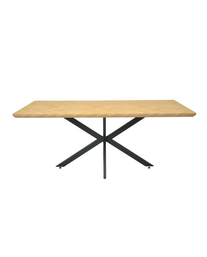 Mesa SORRENTO 180, metal, negro, tapa decor,180 x 90 cms